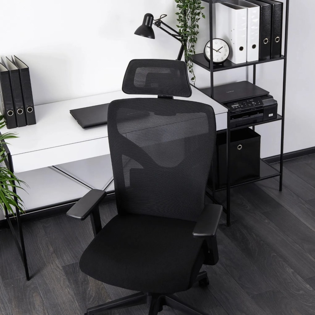 Ergonomiczny fotel biurowy z tkaniny membranowej i siatki Spiral