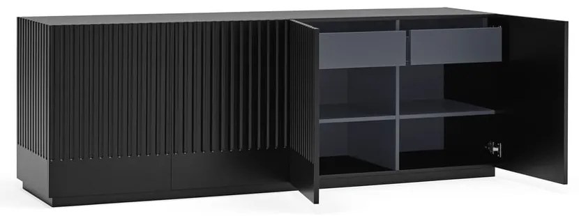 Czarny kredens Teulat Doric, szer. 200 cm