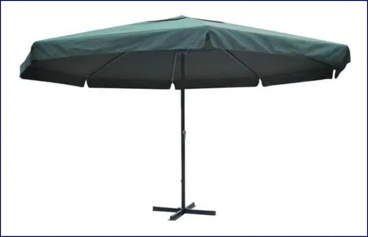 Zielony parasol tarasowy aluminiowy z podstawą - Diola