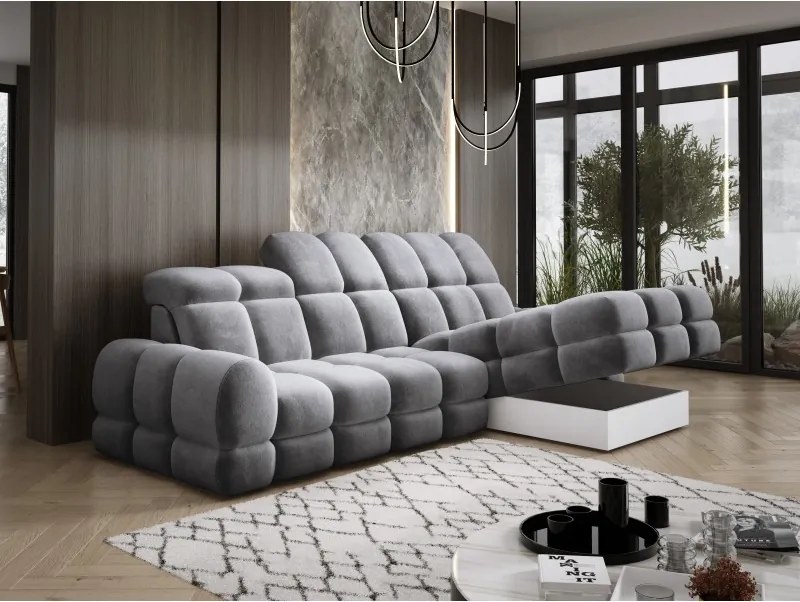 Narożnik TOLLO MINI S Prawostronny Elektryczna regulacja Salvador 14 kolor Szary WERSAL