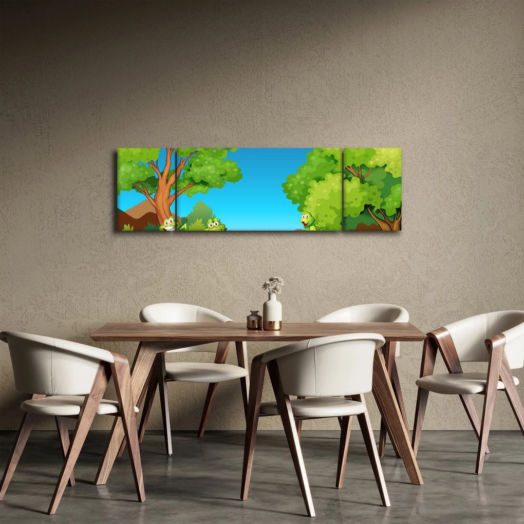Obraz - Wesołe żaby (170x50 cm)