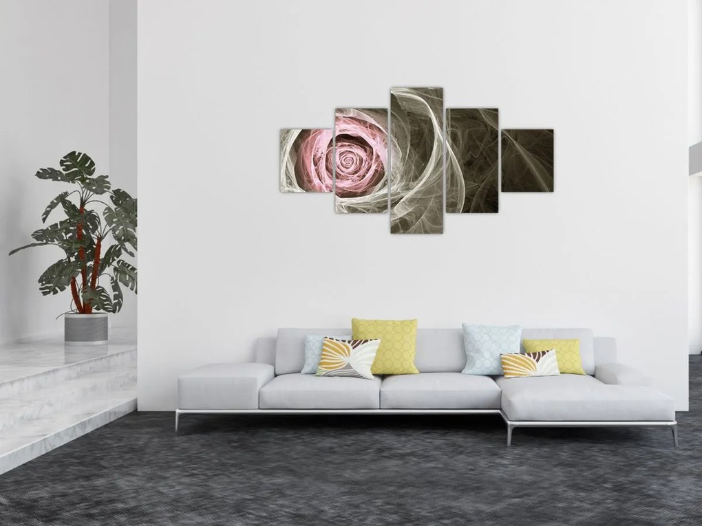 Obraz - Abstrakcyjny róż jasnoróżowy (125x70 cm)