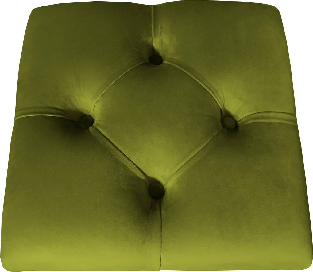 Pufa CHESTERFIELD tkanina Welur loft ławka podnóżek metal : Kolor Stelaża - Czarny , Kolor tkaniny - VELVET - BL75, Typ tkaniny - Velvet