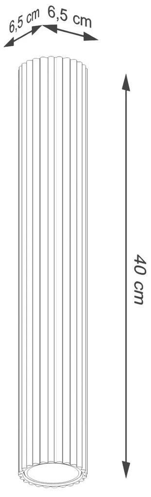 Plafon KARBON 40 beżowy ryflowany  SOLLUX  LIGHTING