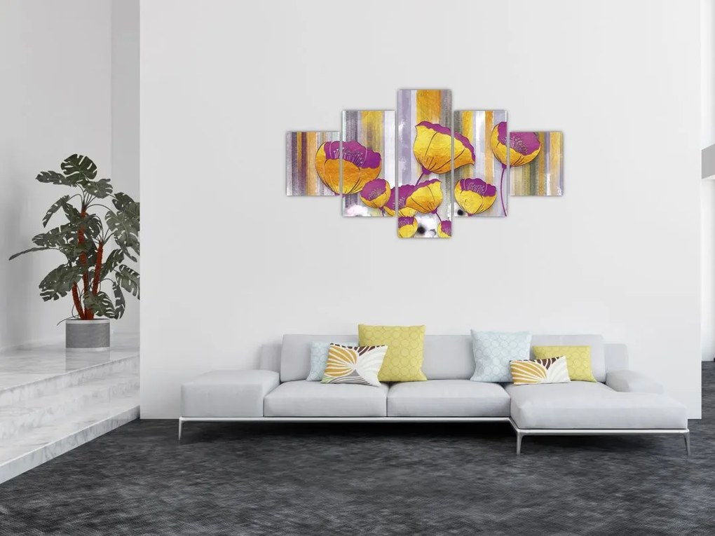 Obraz - Ilustracja kwiatów (125x70 cm)