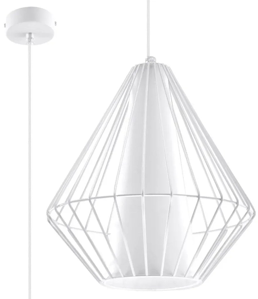 Loftowa lampa wisząca druciana E843-Gylfi - biały
