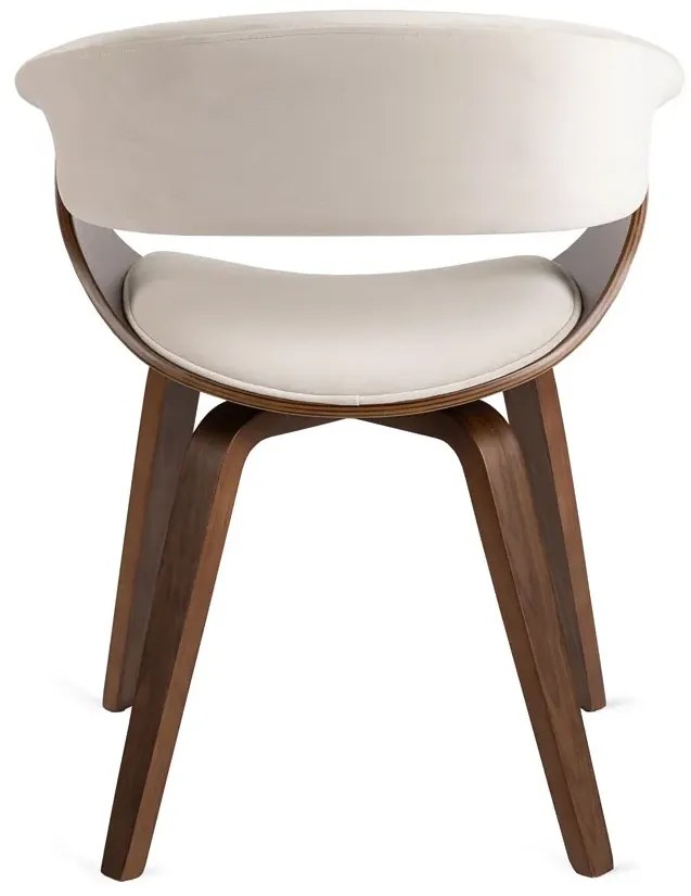 Loftowe welurowe krzesło beżowy + orzech H7-T92