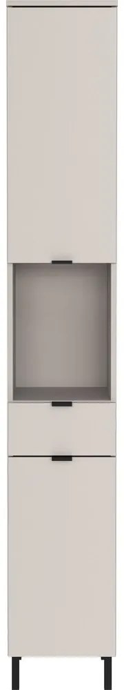 Kremowa wysoka wąska szafka łazienkowa 30x190 cm Arcena – Germania