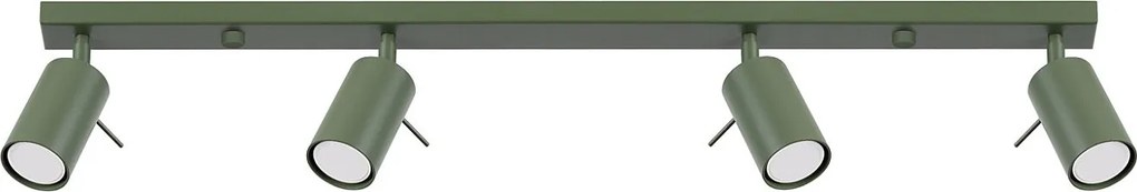 Lampa Sufitowa Nowoczesny Ring, Stal - 4 Źródło - L.81 X H.17 Cm - Zielony Oliwkowy