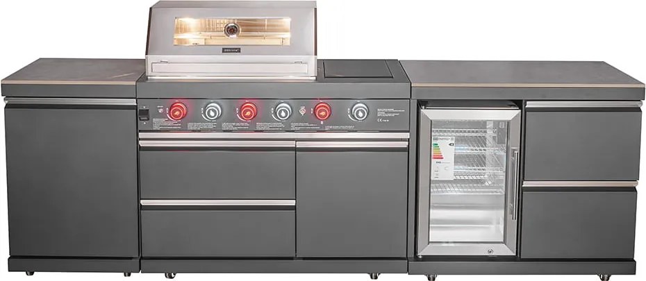 KUCHNIA OGRODOWA Z GRILLEM GAZOWYM I LODÓWKĄ 275CM PREMIUM
