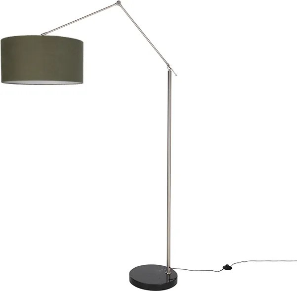 Lampa podłogowa czarna regulowana z zielonym kloszem 50 cm - Editor
