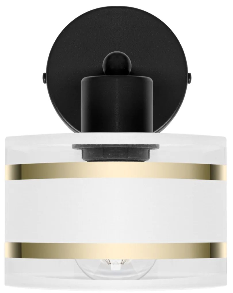 Czarny kinkiet LED z białym abażurem WD-TI-1010SC-WE jednopunktowy ind