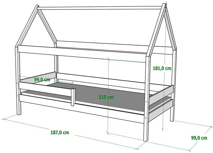 Białe łóżko dziecięce typu domek - Petit 3X 180x90 cm