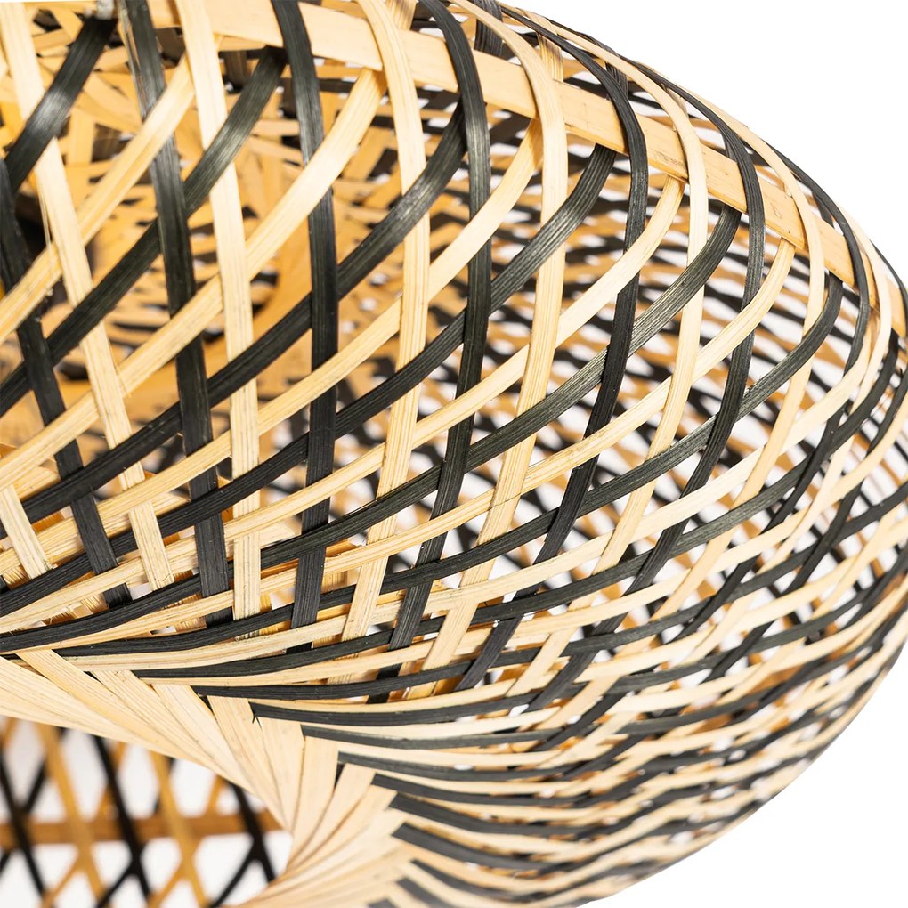 Inteligentna lampa sufitowa czarna bambusowa 40 cm z Wifi A60 - Ostrava