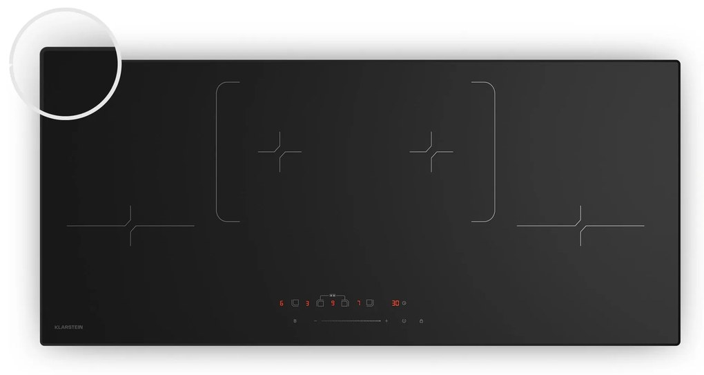 Klarstein Velaire 90cm Płyta Indukcyjna 4 Strefy Gotowania Czarny