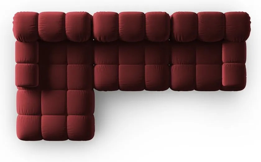 Czerwona aksamitna sofa 285 cm Bellis – Micadoni Home