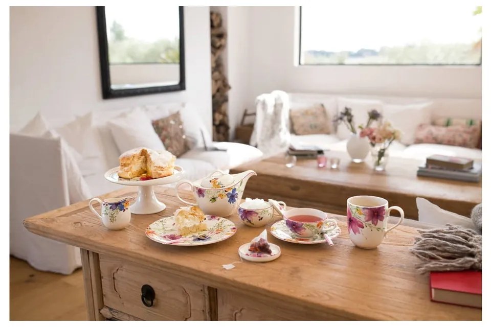 Porcelanowy kubek z motywem kwiatów Villeroy & Boch Mariefleur Tea, 430 ml