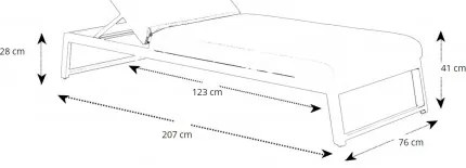TISO + MELIA leżak LIKA-TEX® - zestaw ogrodowy aluminiowy 2+1