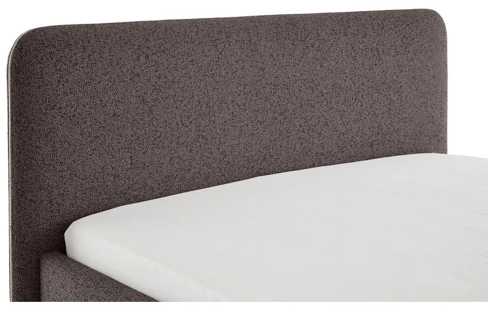 Antracytowe tapicerowane łóżko dwuosobowe ze schowkiem ze stelażem 140x200 cm Primo – Meise Möbel