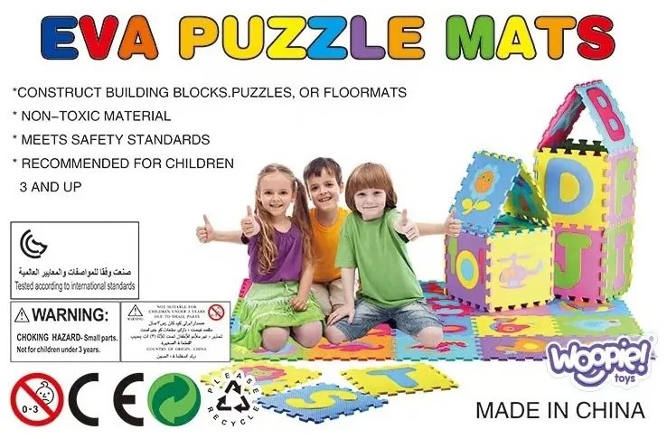 Woopie baby mata piankowa kolorowa puzzle kojec