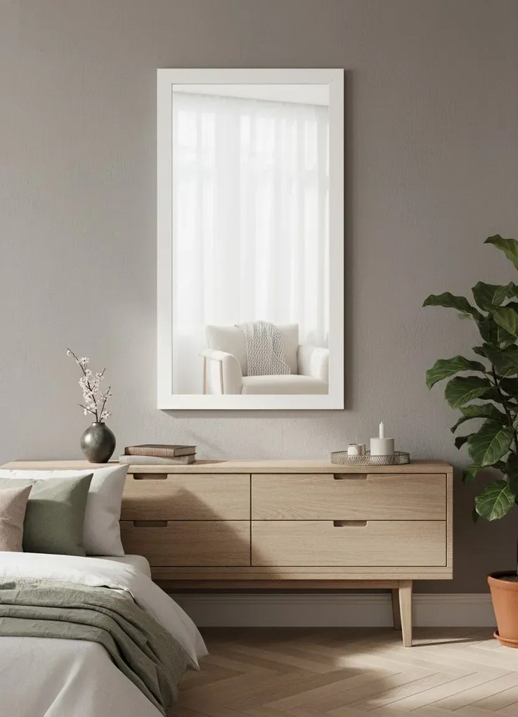 Białe skandynawskie lustro wiszące K8-T13