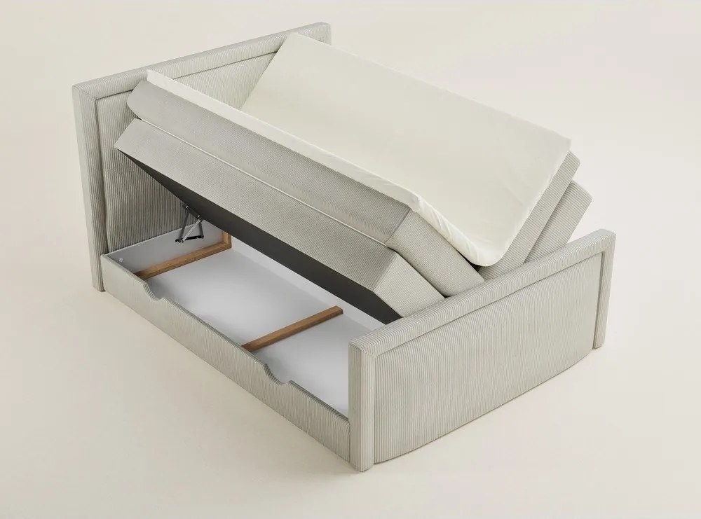 Kremowe łóżko kontynentalne ze schowkiem 180x200 cm Fresco – Maison de Rêve