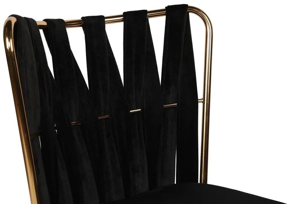 Zestaw krzeseł do jadalni Kusakli Black and Gold,4 szt., 4 szt.