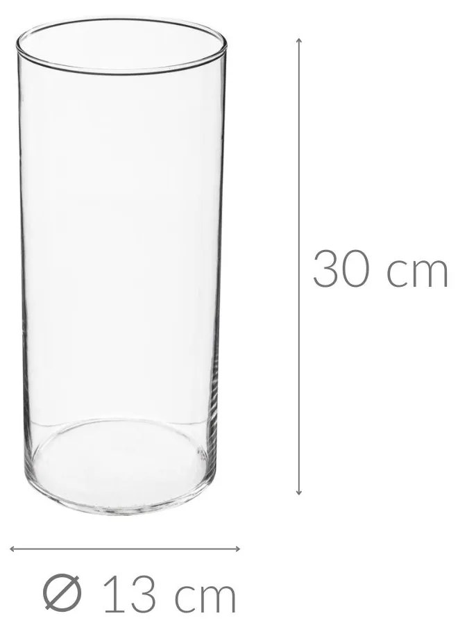 Wazon szklany CYLINDER, 30 cm