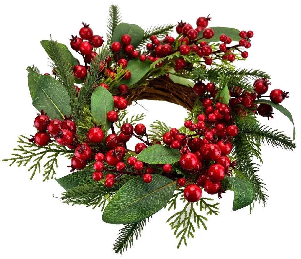 Wieniec świąteczny Jagody bzu, 30 cm