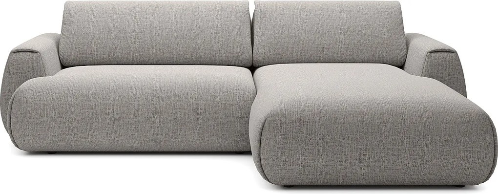 Kanapa narożna rozkładana z tkaniny szenilowej w kolorze szarym MONELIA