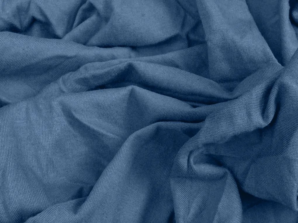 PrzytulneMieszkanie.pl Prześcieradło jersey z lycrą ciemnoniebieskie 90 x 200 cm