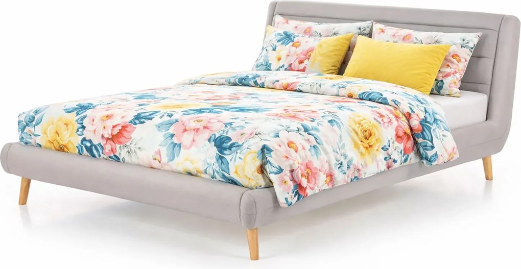 Szare łóżko na nóżkach H0-S79