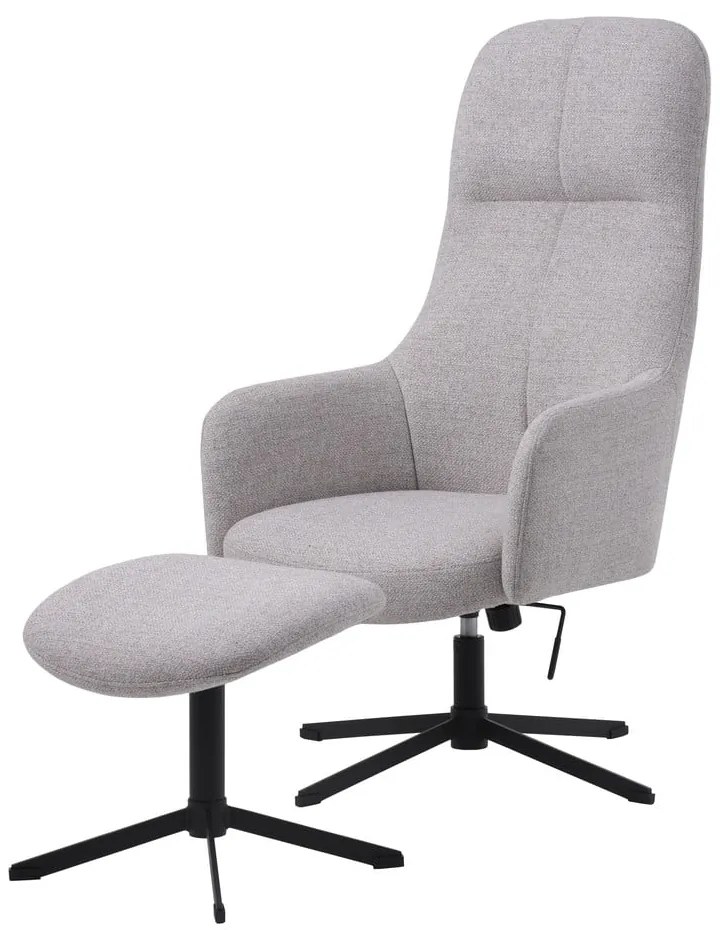 Jasnoszary obrotowy fotel wypoczynkowy Manning – Unique Furniture