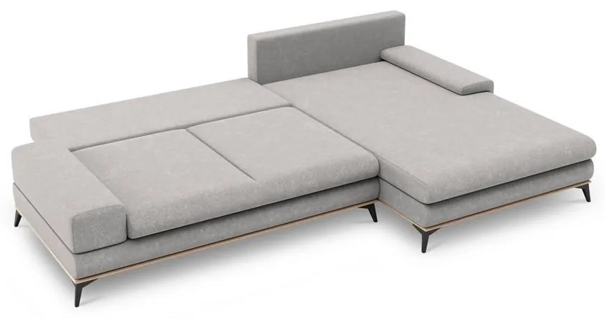 Jasnoszary rozkładany narożnik Windsor &amp; Co Sofas Planet, prawostronny