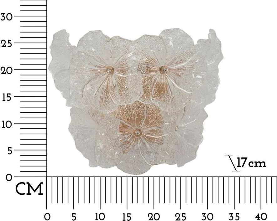 Szklany kinkiet w kolorze złota Ibiscus – Mauro Ferretti