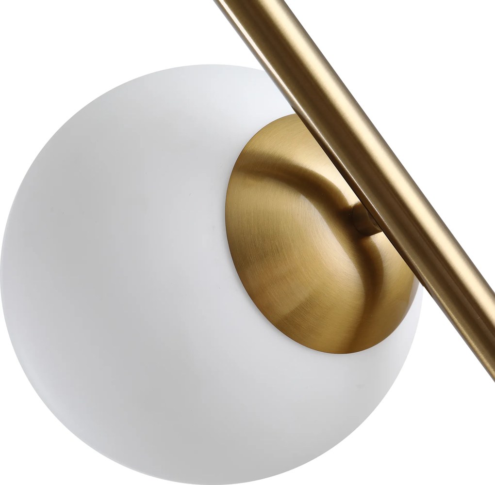 Lampa podłogowa Lampa stojąca Lampa stojąca podłogowa 2-częściowy szklany klosz złota + biała | Aosom.pl