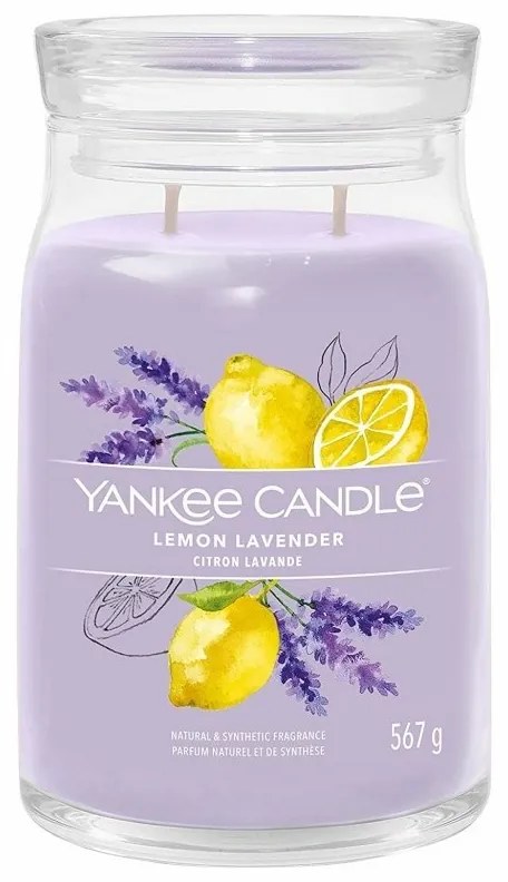 Yankee Candle świeczka zapachowa Signature w szkle duża Lemon Lavender, 567 g