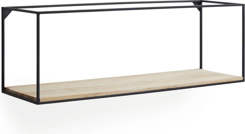 Czarno-naturalna półka z litego drewna jodłowego 90 cm Elisha – Kave Home