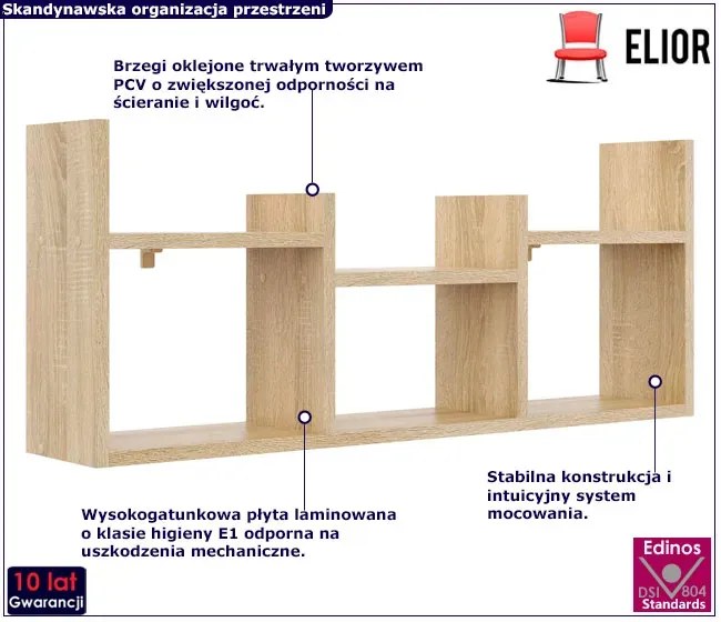 Nowoczesna nadstawka na biurko dąb sonoma A3-G95