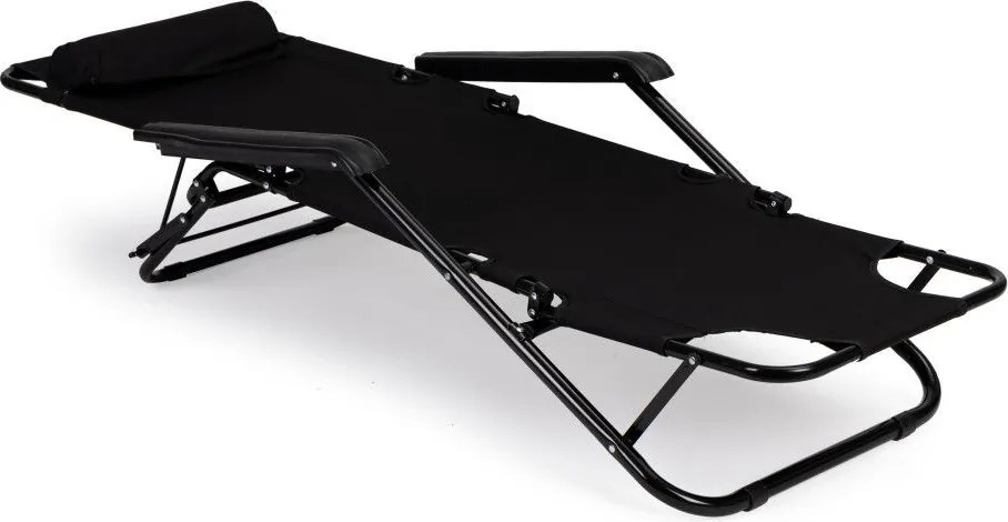 Regulowany leżak ogrodowy składany Tenero 010, czarny