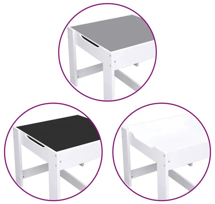 Szary wielofunkcyjny stolik z krzesłami dla dzieci F2-D90