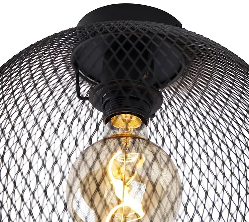 Nowoczesna lampa sufitowa czarna 30 cm - Mesh Ball Nowoczesny Oswietlenie wewnetrzne