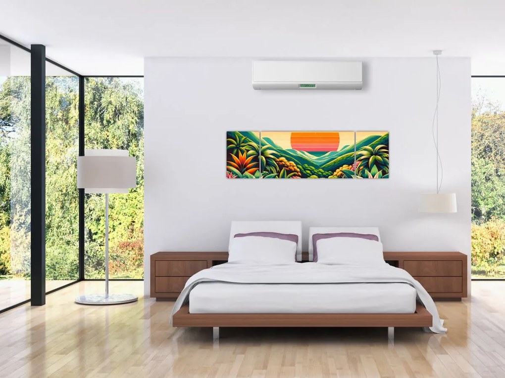 Obraz - Kolorowy zachód słońca (170x50 cm)