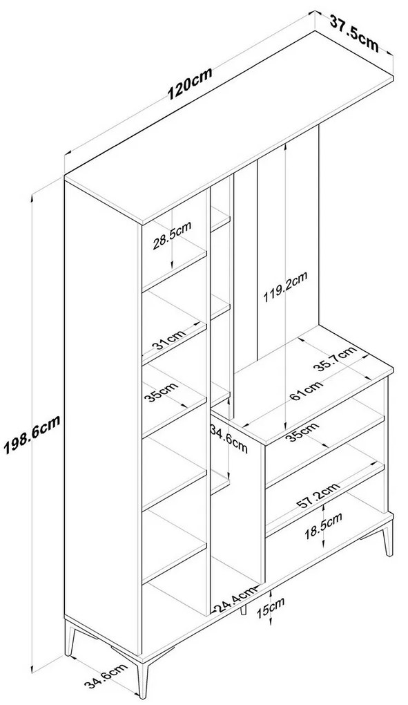 Zestaw do przedpokoju Ewe White and Walnut