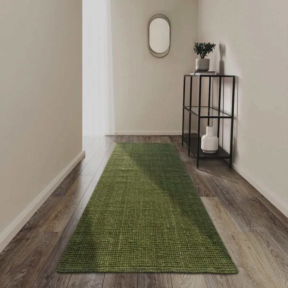 Dywan naturalny jutowy Villeroy & Boch Rosalie zielony 80 cm x 300 cm