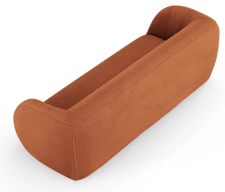 Pomarańczowa sofa z materiału bouclé 230 cm Essen – Cosmopolitan Design