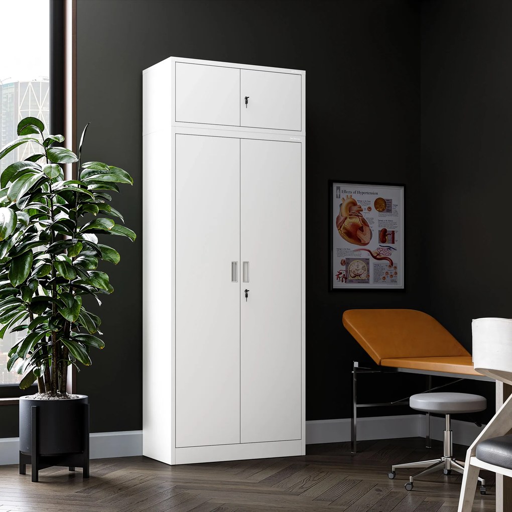 Nadstawka na szafę biała, 800x380x400 mm: EWA