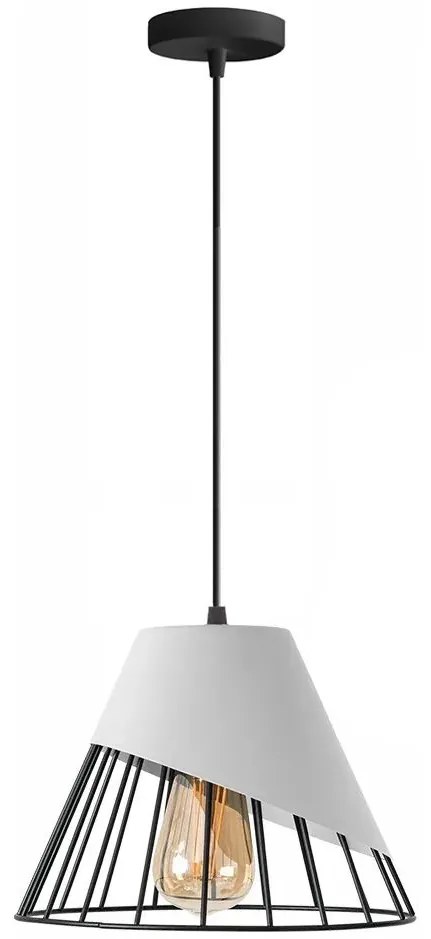 LAMPA SUFITOWA WISZĄCA KLOSZ METAL APP228-1CP BIAŁA