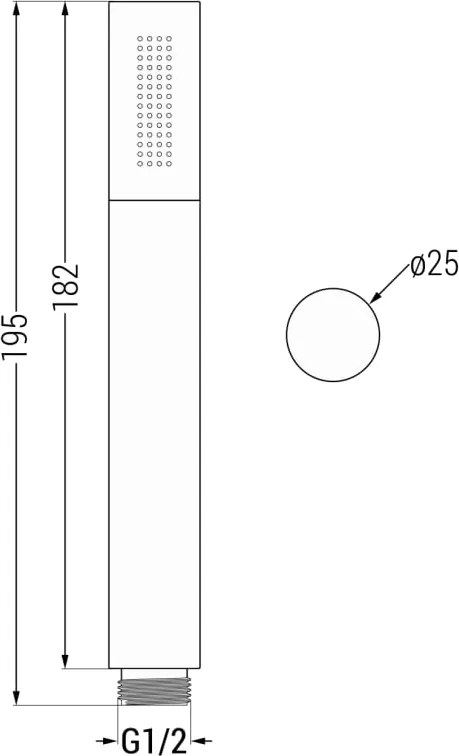 Mexen R-70 rączka prysznicowa 1-funkcyjna, czarna - 79570-70