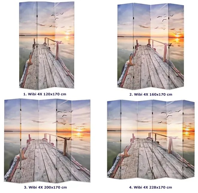 Wewnętrzny parawan z nadrukiem jeziora 228 x 170 cm D0-N88